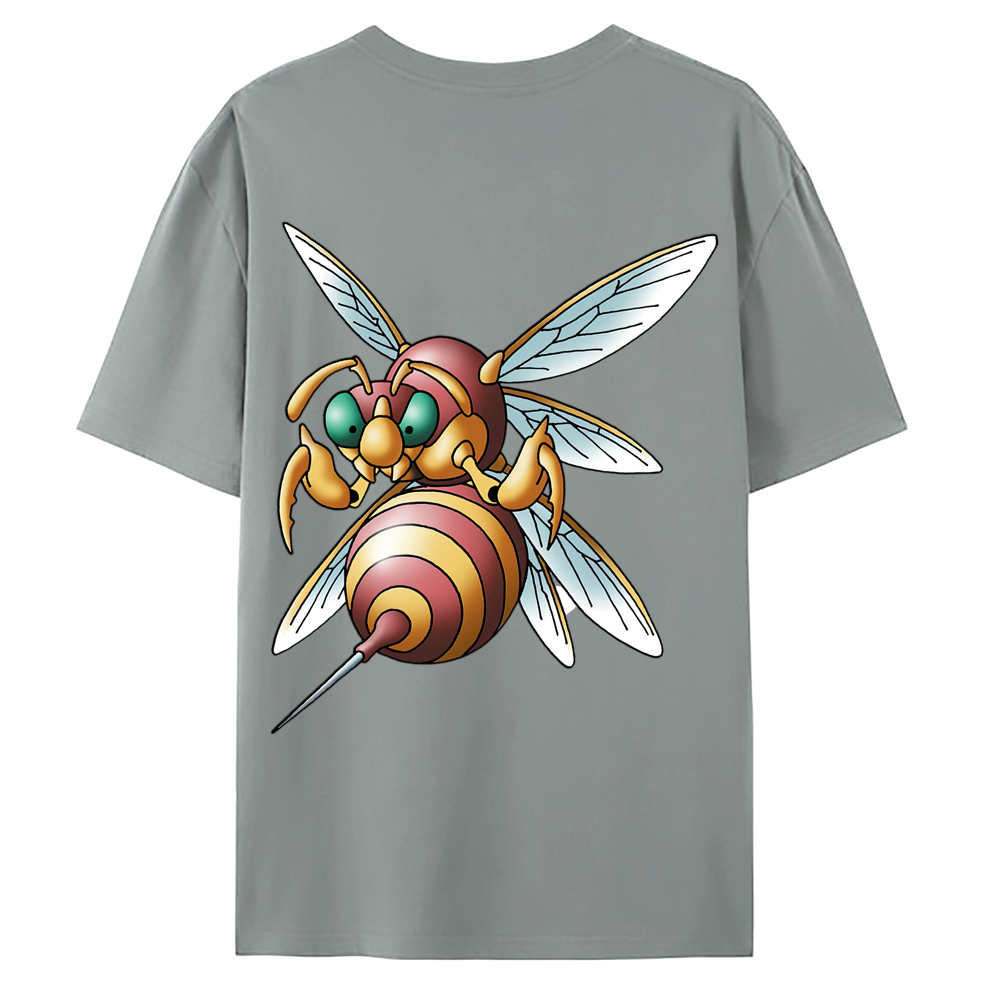 （画像用） ドラゴンクエスト Doragon Kuesuto Dragon Quest 綿100％ メンズ半袖Tシャツ（バックプリント） 通気性